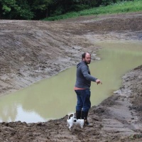 Bau des Wasserretensionsbeckens-